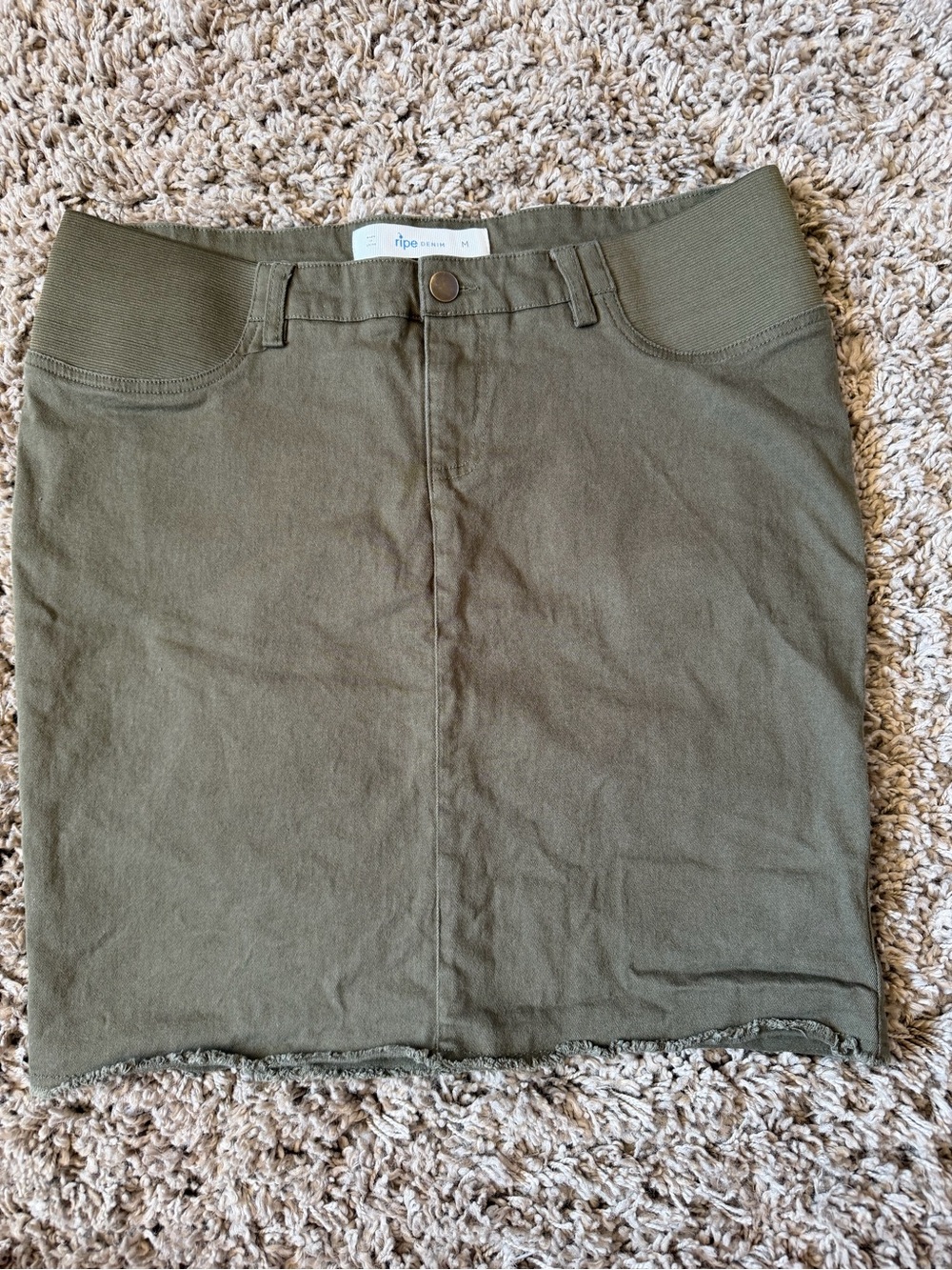 Ripe Denim Maternity Skirt Green Size Medium